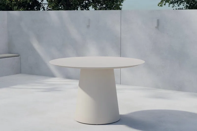 Lanzo rundt spisebord 120 cm utendørs, Beige