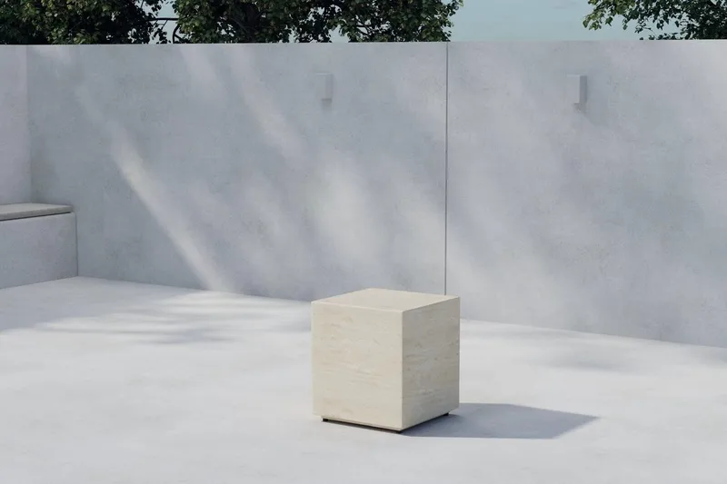 Lissabon sidebord 40 cm utendørs, Beige