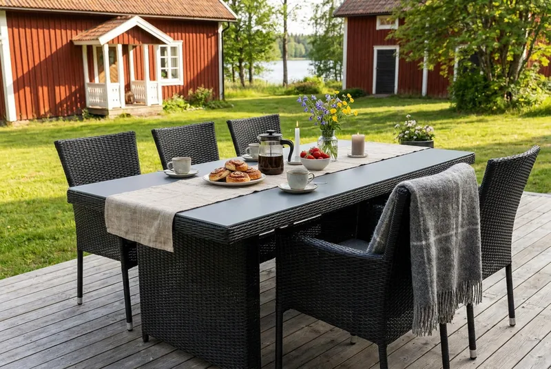 Marcus utendørs spisebord 160x90 cm - Svart - Hagemøbler & utemiljø - Hagebord - Spisebord ute