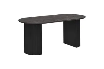 Matbord Beliani Savory Ljus trä Black - Hagemøbler & utemiljø - Hagebord - Spisebord ute