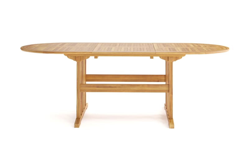 Menorca Ovalt Forlengbart Spisebord i tre Utendørs 90x150 cm - Tre/Natur - Hagemøbler & utemiljø - Hagebord - Spisebord ute