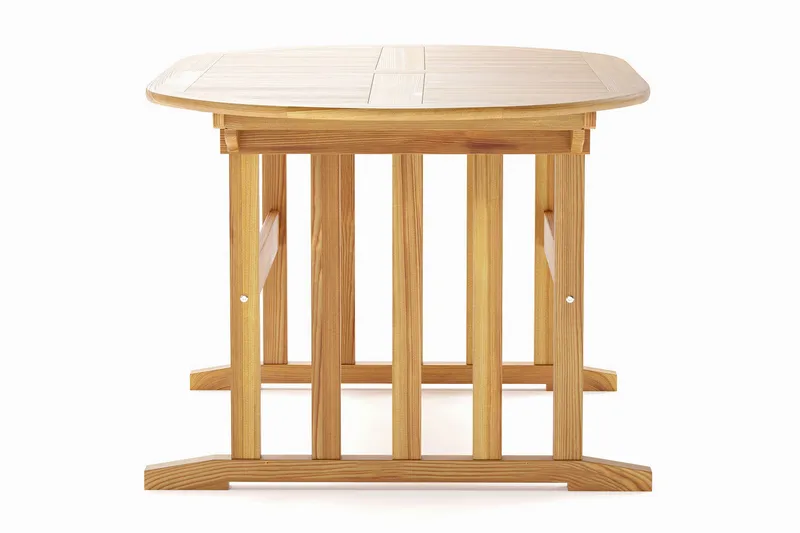 Menorca ovalt uttrekkbart spisebord i tre utendørs 90x150 cm - Teak / natur - Hagemøbler & utemiljø - Hagebord - Spisebord ute