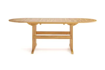 Menorca ovalt uttrekkbart spisebord i tre utendørs 90x150 cm - Teak / natur - Hagemøbler & utemiljø - Hagebord - Spisebord ute