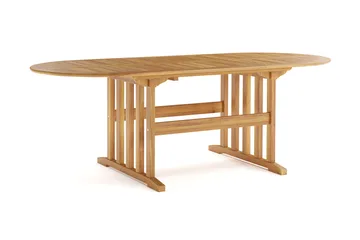 Menorca ovalt uttrekkbart spisebord i tre utendørs 90x150 cm - Teak / natur - Hagemøbler & utemiljø - Hagebord - Spisebord ute