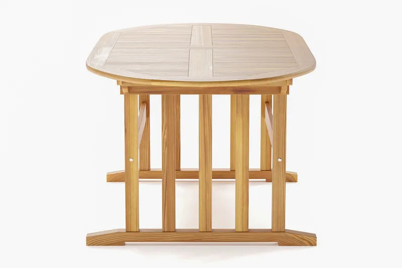 Menorca Stort Ovalt Forlengbart Spisebord i tre Utendørs 100x180 cm - Teak / Natur - Hagemøbler & utemiljø - Hagebord - Spisebord ute