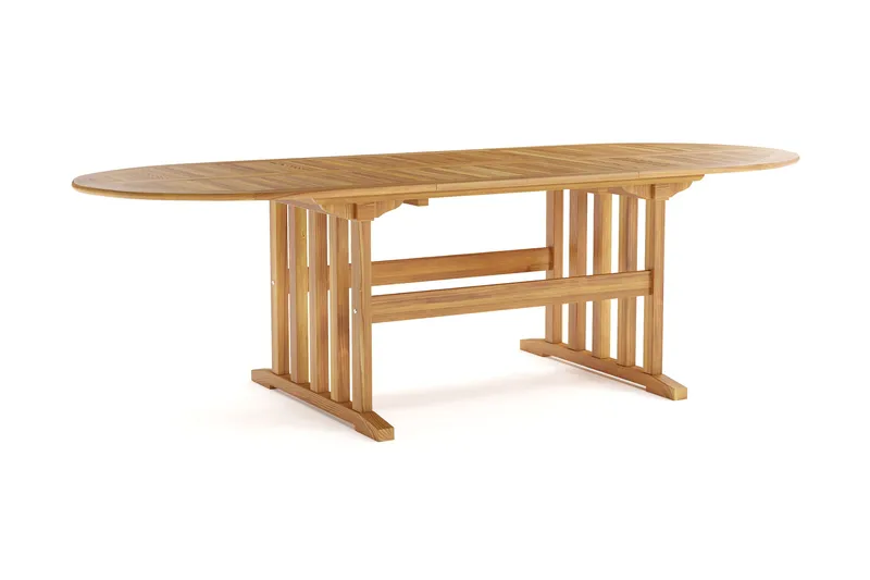 Menorca Stort Ovalt Forlengbart Spisebord i tre Utendørs 100x180 cm - Teak / Natur - Hagemøbler & utemiljø - Hagebord - Spisebord ute