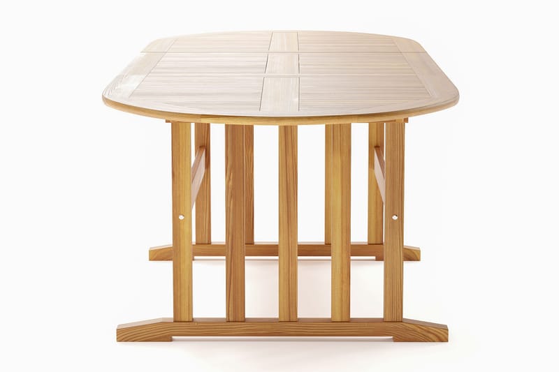 Menorca Stort Ovalt Forlengbart Spisebord i tre Utendørs 100x180 cm - Teak / Natur - Hagemøbler & utemiljø - Hagebord - Spisebord ute