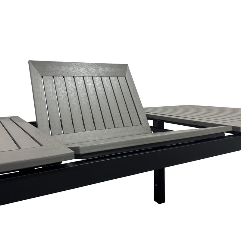 Monaco Uttrekkbart Bord Utendørs 150-250x90 cm - Svart/Grå - Hagemøbler & utemiljø - Hagebord - Spisebord ute