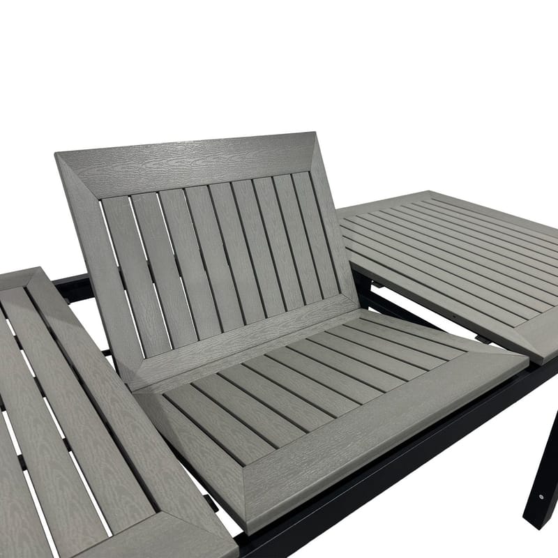 Monaco Uttrekkbart Bord Utendørs 150-250x90 cm - Svart/Grå - Hagemøbler & utemiljø - Hagebord - Spisebord ute