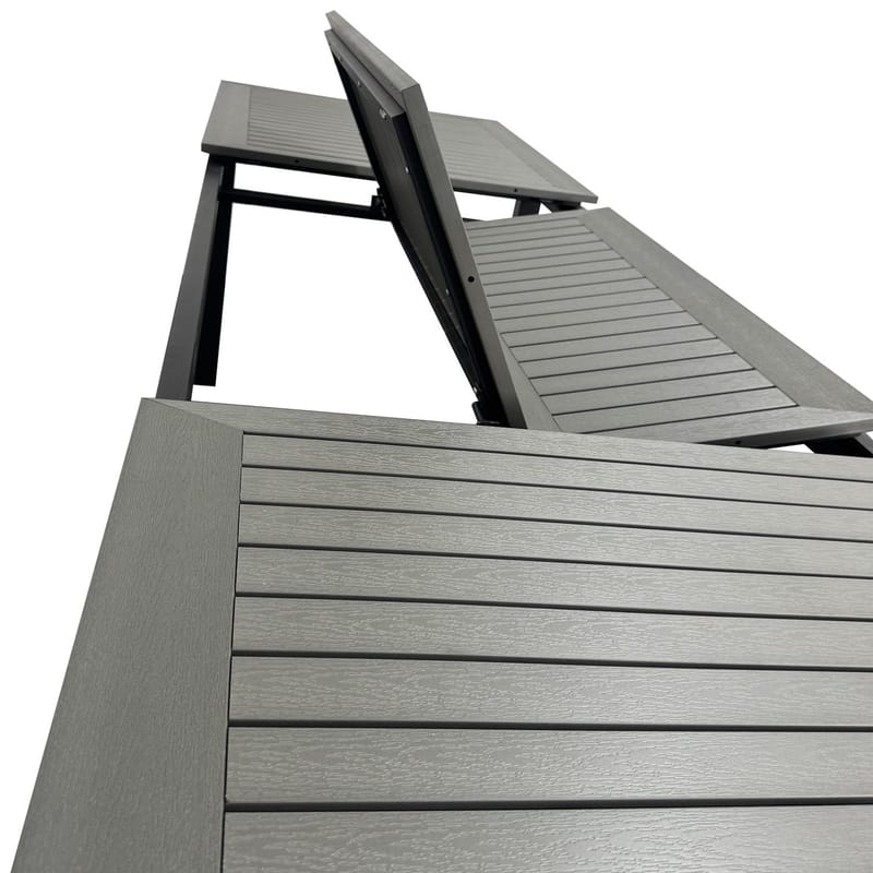 Monaco Uttrekkbart Bord Utendørs 210/310x90 cm - Svart/Grå - Hagemøbler & utemiljø - Hagebord - Spisebord ute