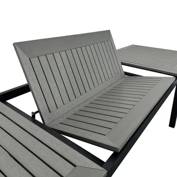 Monaco Uttrekkbart Bord Utendørs 210/310x90 cm - Svart/Grå - Hagemøbler & utemiljø - Hagebord - Spisebord ute