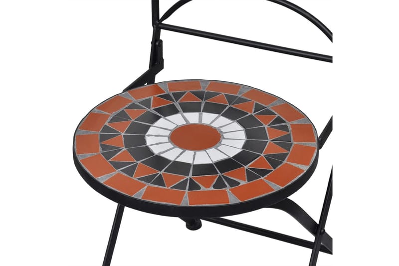 Mosaikkbistrosett keramikkfliser 3 deler terrakotta & hvit - Cafébord