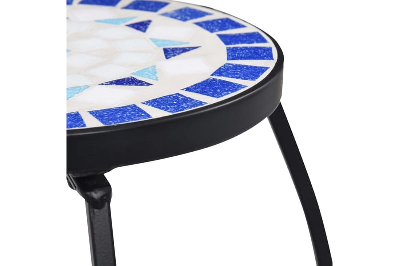 Mosaikkbord 3 stk blå og hvit keramikk - Blå - Sidebord utendørs