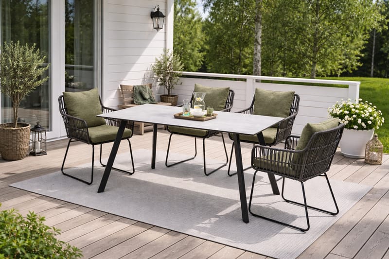 OPAL Bord Rektangulært 160 cm - Grå - Hagemøbler & utemiljø - Hagebord - Spisebord ute