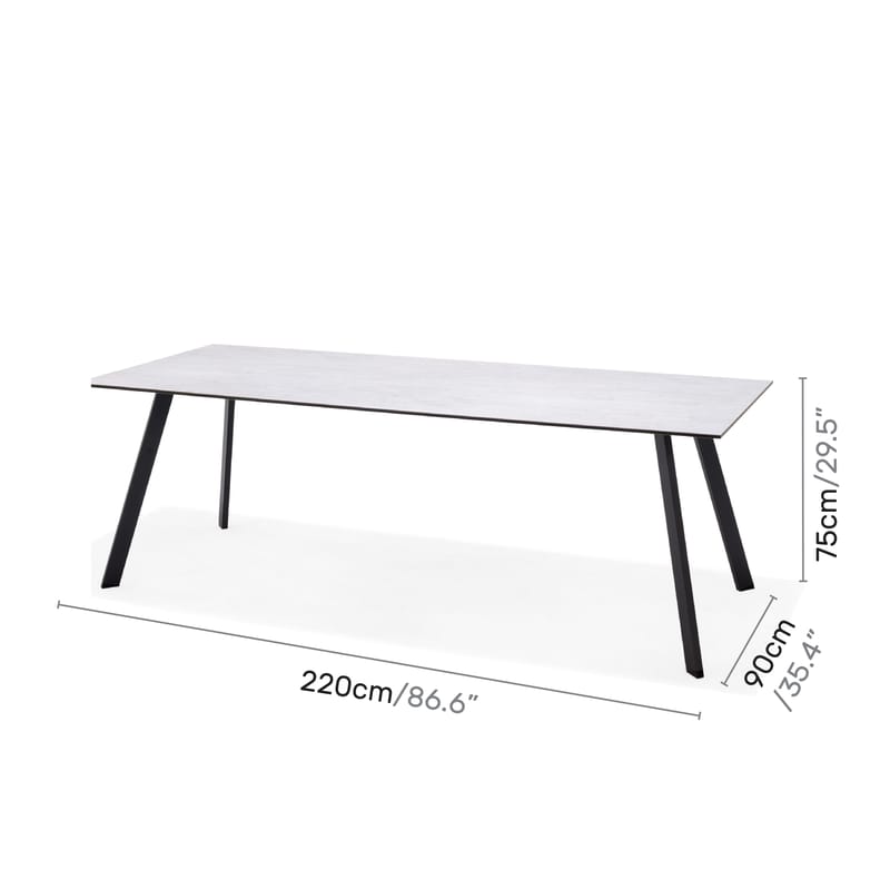 OPAL Utebord Rektangulært 220 cm - Grå - Hagemøbler & utemiljø - Hagebord - Spisebord ute