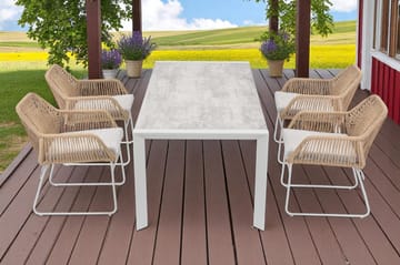 Palermo Hagebord 200×90 cm - Grå/Beige - Hagemøbler & utemiljø - Hagebord - Spisebord ute