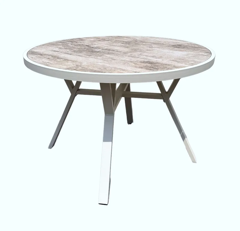 Palermo Utebord Rund Ø110 cm - Grå/Beige - Hagemøbler & utemiljø - Hagebord - Spisebord ute