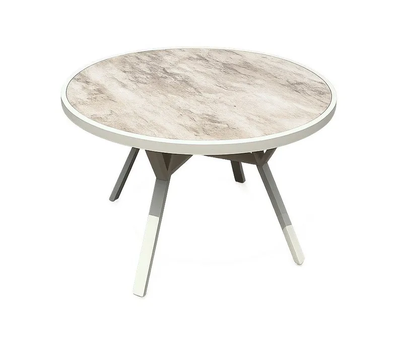 Palermo Utebord Rund Ø110 cm, Grå/Beige