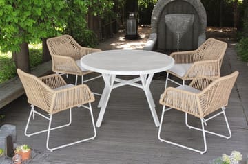 Palermo Utebord Rund Ø110 cm - Grå/Beige - Hagemøbler & utemiljø - Hagebord - Spisebord ute