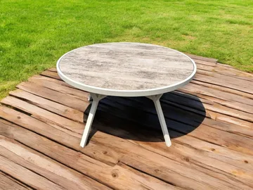 Palermo Utebord Rund Ø130 cm - Grå/Beige - Hagemøbler & utemiljø - Hagebord - Spisebord ute