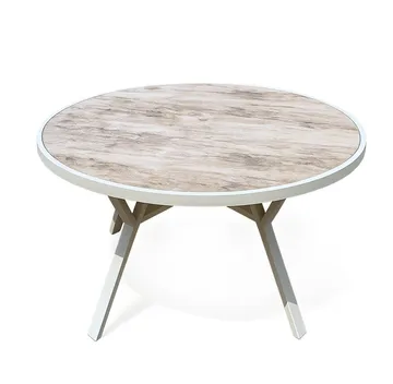 Palermo Utebord Rund Ø130 cm - Grå/Beige - Hagemøbler & utemiljø - Hagebord - Spisebord ute