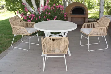 Palermo Utebord Rund Ø130 cm - Grå/Beige - Hagemøbler & utemiljø - Hagebord - Spisebord ute