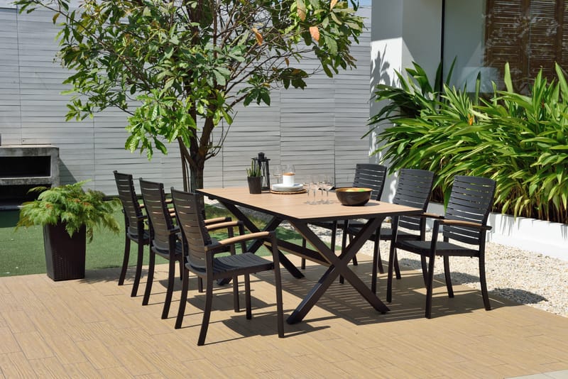 Panama Utebord 200 cm - Tre/Svart - Hagemøbler & utemiljø - Hagebord - Spisebord ute