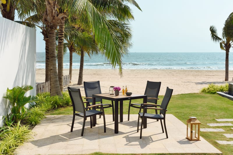 Panama Utebord 90 cm - Tre/Svart - Hagemøbler & utemiljø - Hagebord - Spisebord ute