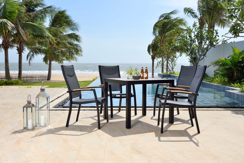 Panama Utebord 90 cm - Tre/Svart - Hagemøbler & utemiljø - Hagebord - Spisebord ute