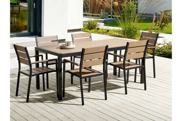 Pereta Spisebord 180x90 cm - Lys Brun/Sort - Hagemøbler & utemiljø - Hagebord - Spisebord ute