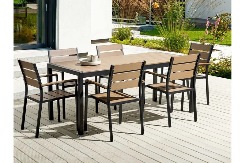 Pereta Spisebord 180x90 cm - Lys Brun/Sort - Hagemøbler & utemiljø - Hagebord - Spisebord ute