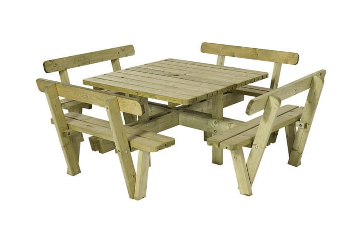 Bord- og benkesett 42 mm firkantet - Naturell - Piknikbord