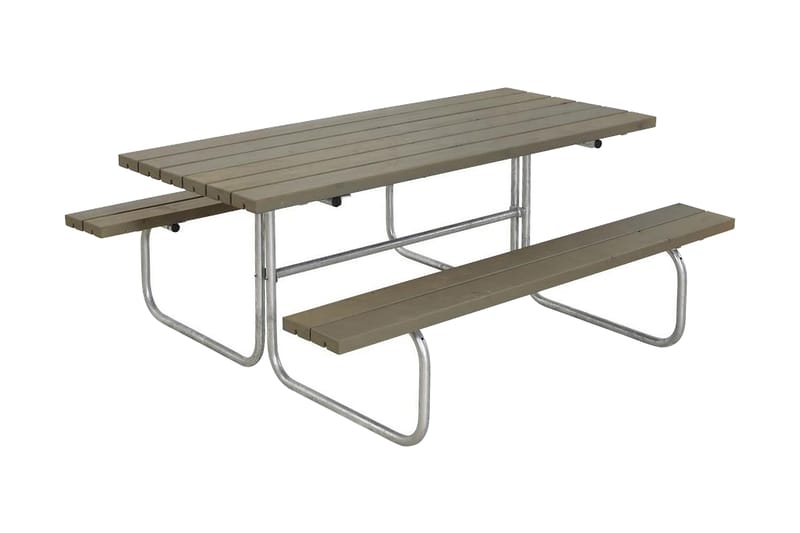 Classic bord- og benkesett B: 155 L: 177 H: 73 cm - Grå|Beige - Piknikbord