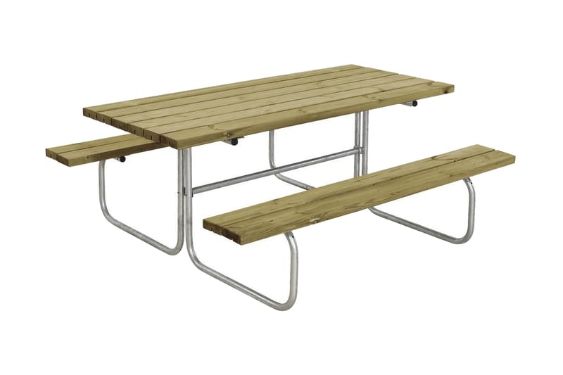 Classic bord- og benkesett B: 155 L: 177 H: 73 cm - Grå|Beige - Piknikbord