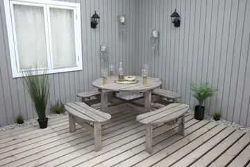 Frankfurt Picknikbord - Brun - Hvit - Hagemøbler & utemiljø - Hagebord - Piknikbord