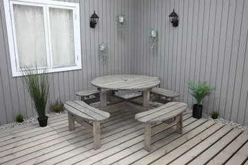 Frankfurt Picknikbord - Brun - Hvit - Hagemøbler & utemiljø - Hagebord - Piknikbord