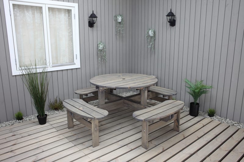 Frankfurt Picknikbord - Brun - Hvit - Hagemøbler & utemiljø - Hagebord - Piknikbord