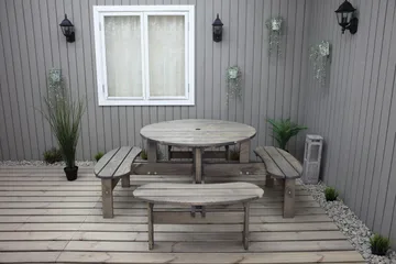 Frankfurt Picknikbord - Brun - Hvit - Hagemøbler & utemiljø - Hagebord - Piknikbord