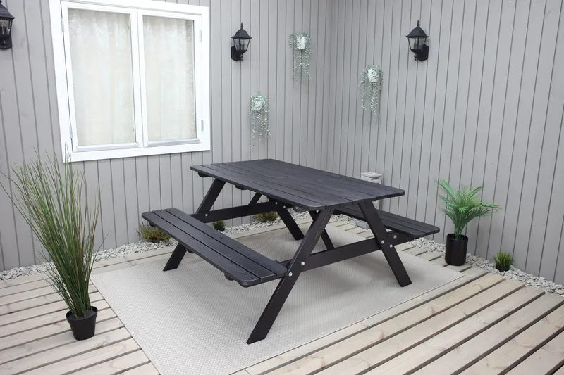 Nancie Piknikbord 158 cm - Kaffesvart - Hagemøbler & utemiljø - Hagebord - Piknikbord