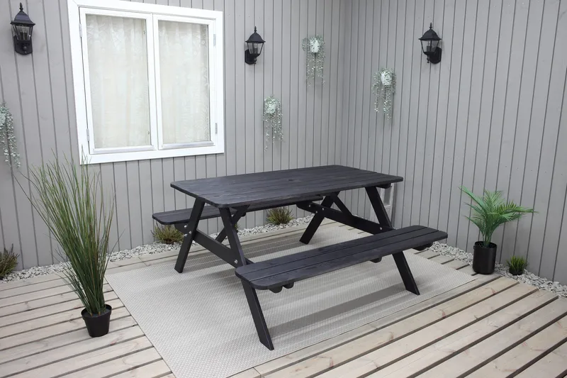 Nancie Piknikbord 158 cm - Kaffesvart - Hagemøbler & utemiljø - Hagebord - Piknikbord