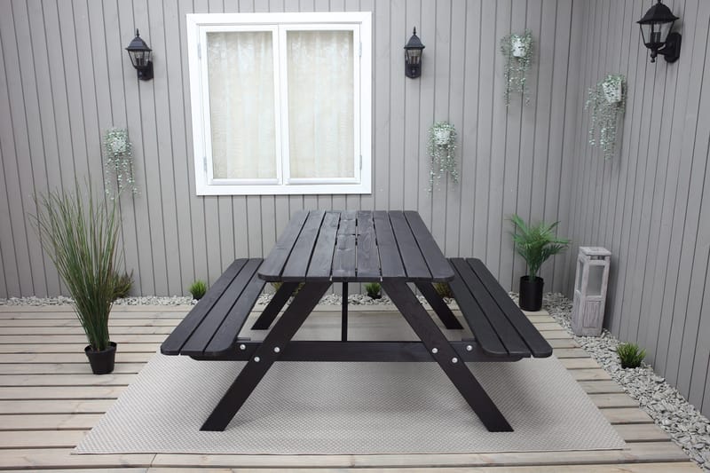 Nancie Piknikbord 158 cm - Kaffesvart - Hagemøbler & utemiljø - Hagebord - Piknikbord