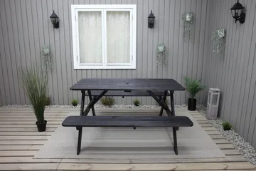 Nancie Piknikbord 158 cm - Kaffesvart - Hagemøbler & utemiljø - Hagebord - Piknikbord