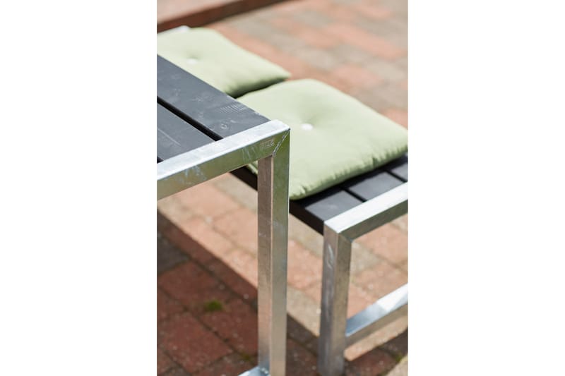 PLUS Cafésett med 1 Ryggstøtte 127 cm - Svart - Hagemøbler & utemiljø - Hagebord - Piknikbord