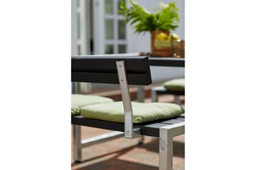 PLUS Cafésett med 1 Ryggstøtte 127 cm - Svart - Hagemøbler & utemiljø - Hagebord - Piknikbord