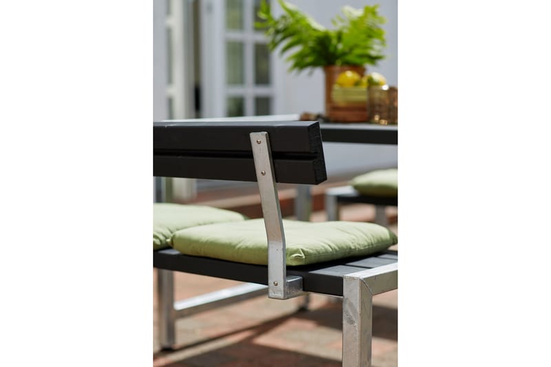 PLUS Cafésett med 1 Ryggstøtte 127 cm - Svart - Piknikbord