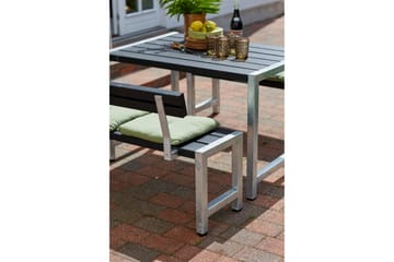 PLUS Cafésett med 1 Ryggstøtte 127 cm - Svart - Hagemøbler & utemiljø - Hagebord - Piknikbord