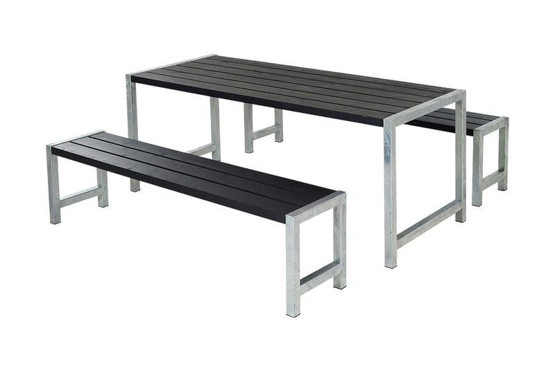 PLUS Plankesett 186 cm - Svart - Piknikbord