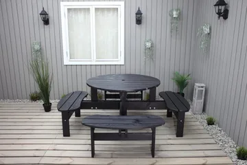 Rogolo Piknikbord 199 cm - Kaffesvart - Hagemøbler & utemiljø - Hagebord - Piknikbord