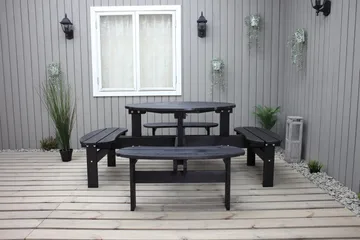 Rogolo Piknikbord 199 cm - Kaffesvart - Hagemøbler & utemiljø - Hagebord - Piknikbord