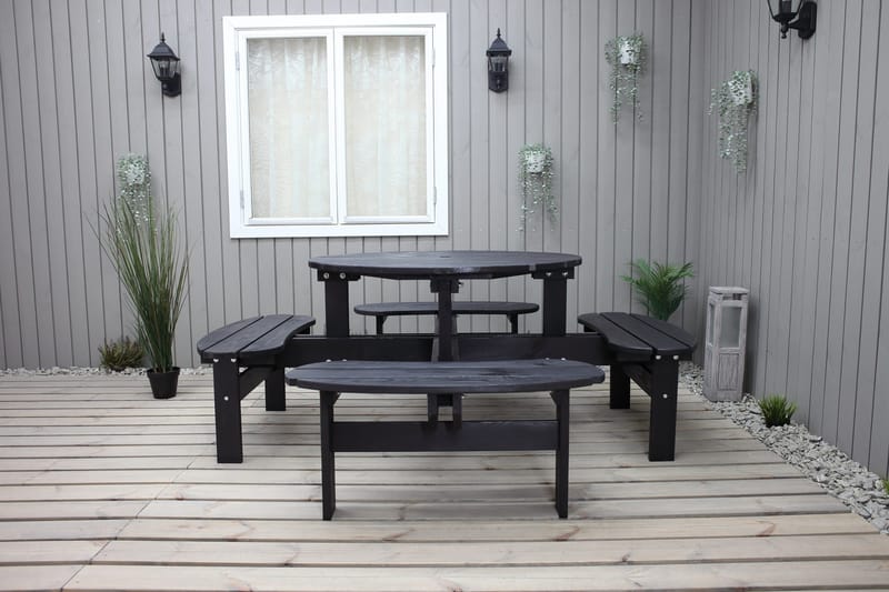 Rogolo Piknikbord 199 cm - Kaffesvart - Hagemøbler & utemiljø - Hagebord - Piknikbord